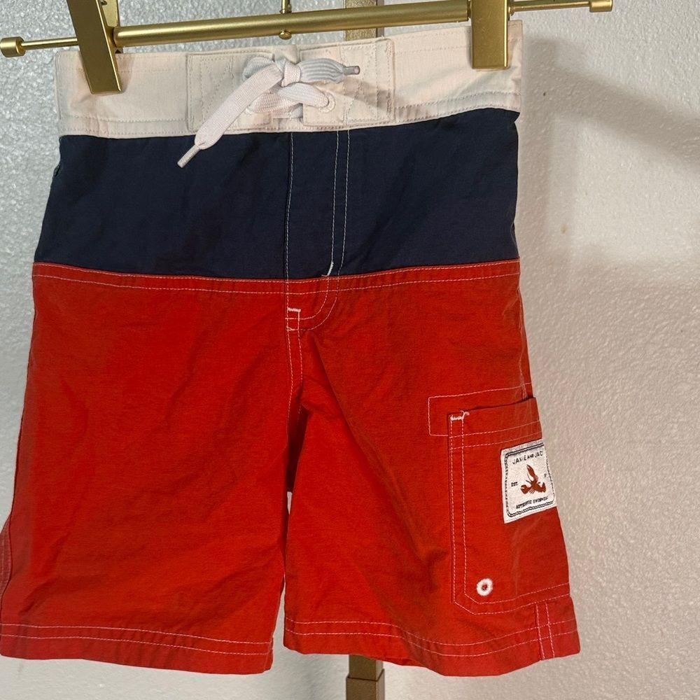 Janie and Jack-Red white and blue Swim trunks- 2T